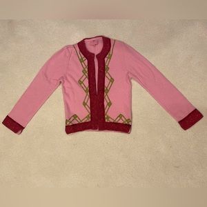 Pink Embroidered Cardigan